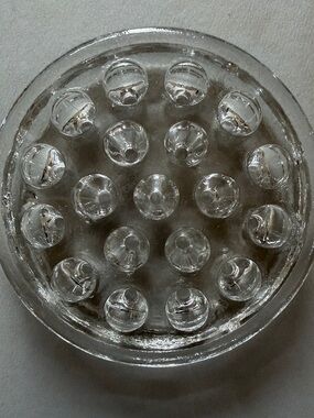 Vintage 19-hole Glass Flower Frogs Floral Arranger